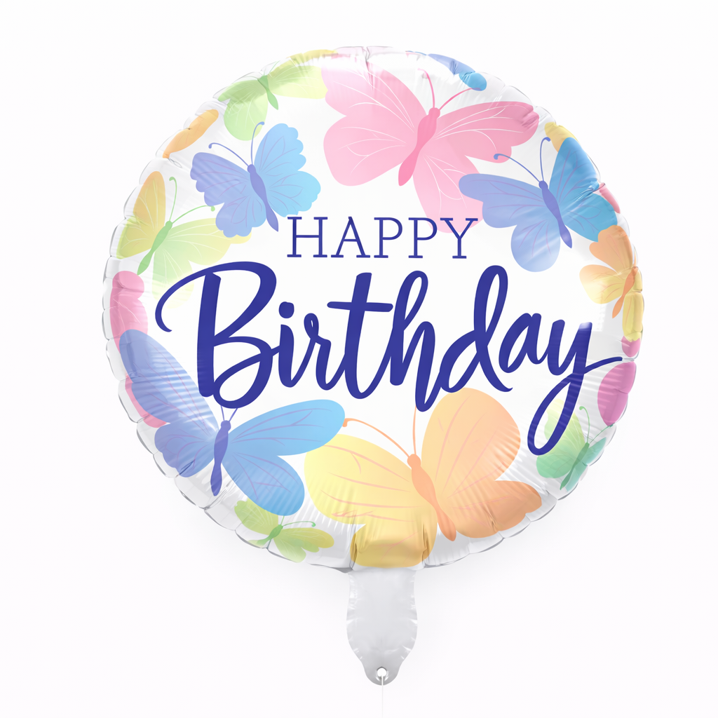 INFLATED 18” colorful Butterfly - Foil Balloon