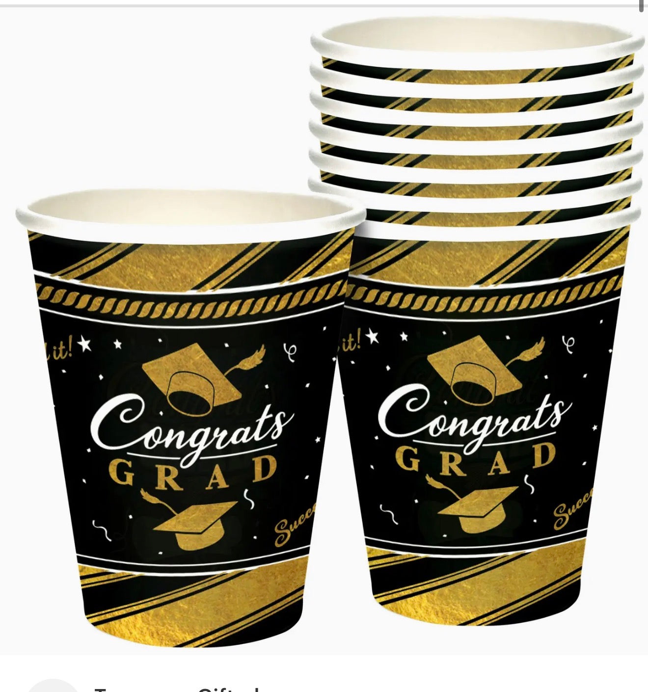 Graduation party supplies -Black /Gold