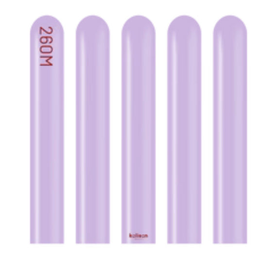 260K Nozzle Up Kalisan Twisting
Latex Balloons Standard Lilac
(50 Per Bag)