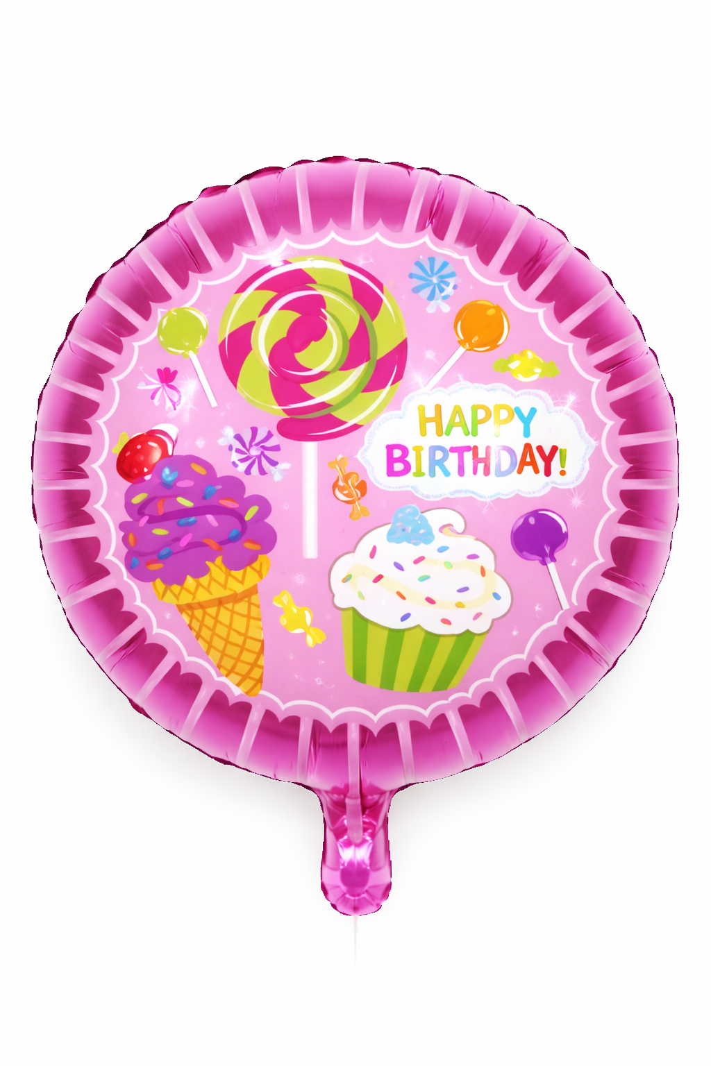 INFLATED 18” Foil Balloon - Candy Shop– pink- Happy Birthday