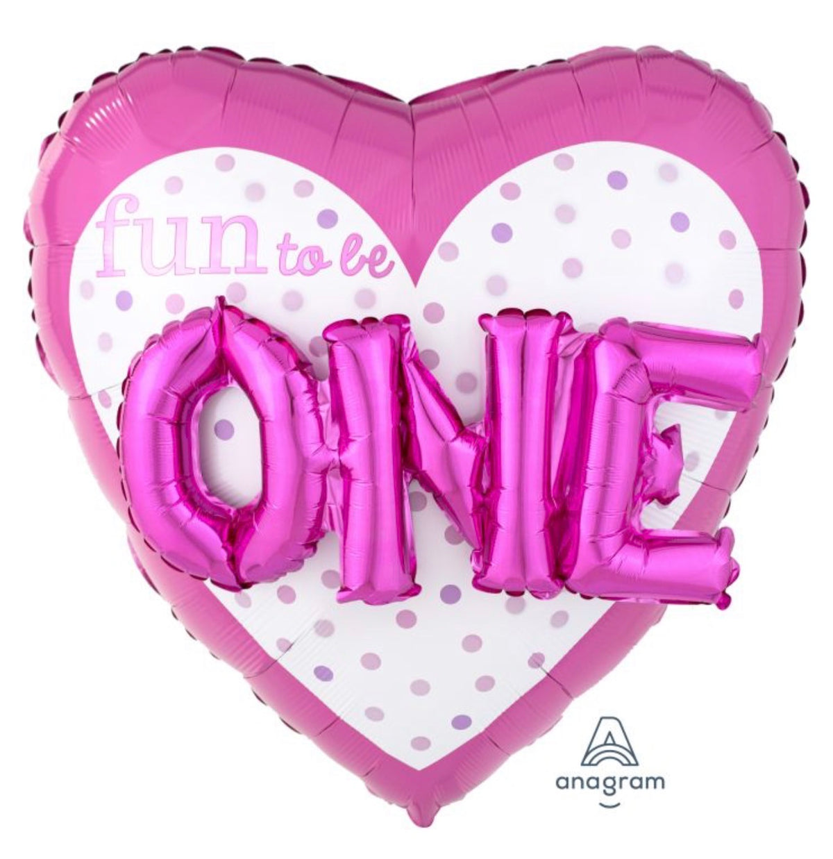 Milestone ONE pink Birthday Foil Balloon 36”