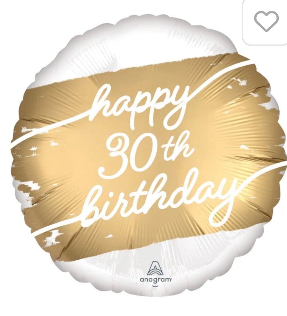 Milestone 30th Birthday Foil Balloon 18”