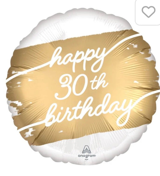 Milestone 30th Birthday Foil Balloon 18”