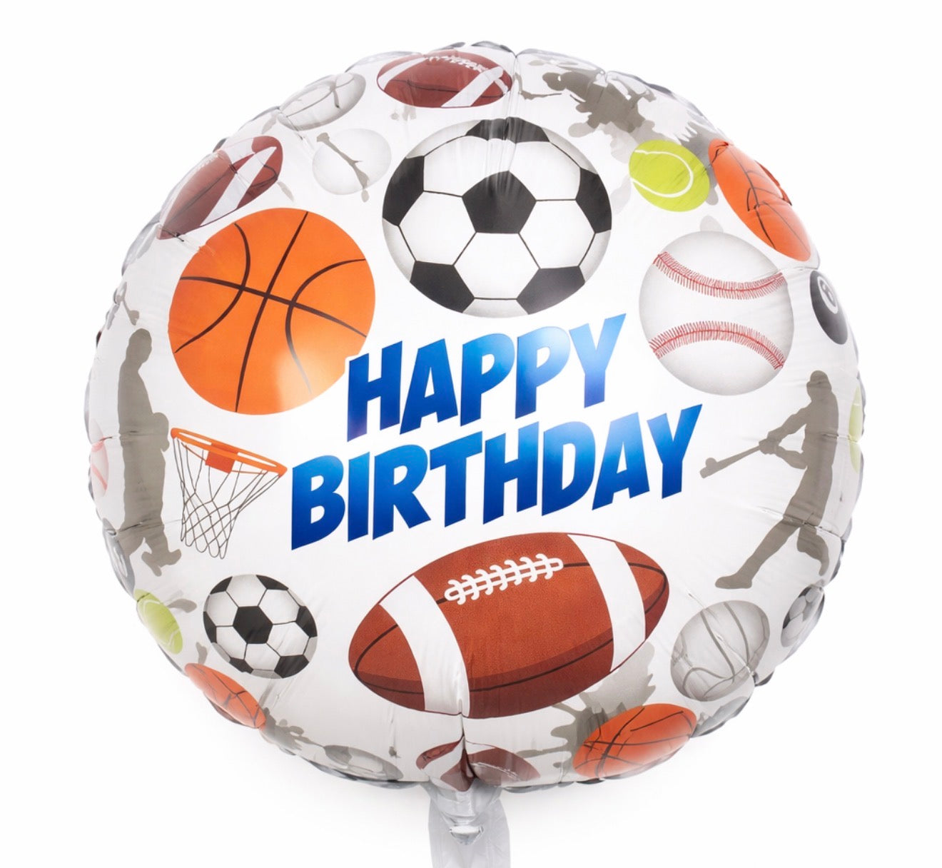 INFLATED 18” Foil Balloon –Sports -Happy Birthday