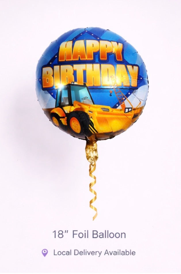 INFLATED 18” Foil Balloon – Construction - Happy Birthday