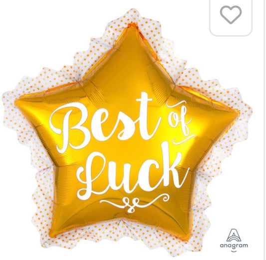 Best of Luck Gold Star foil Balloon