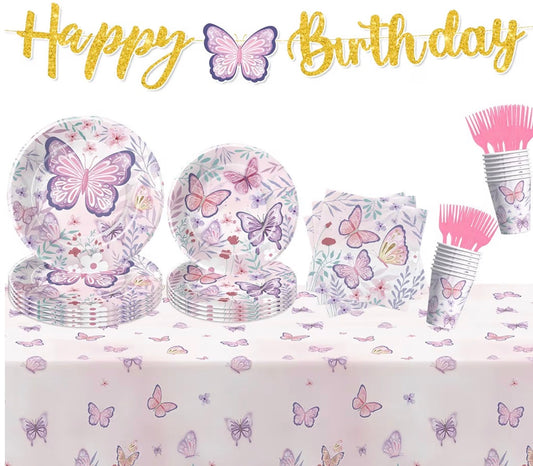 Pink & Purple ButterflyTableware
