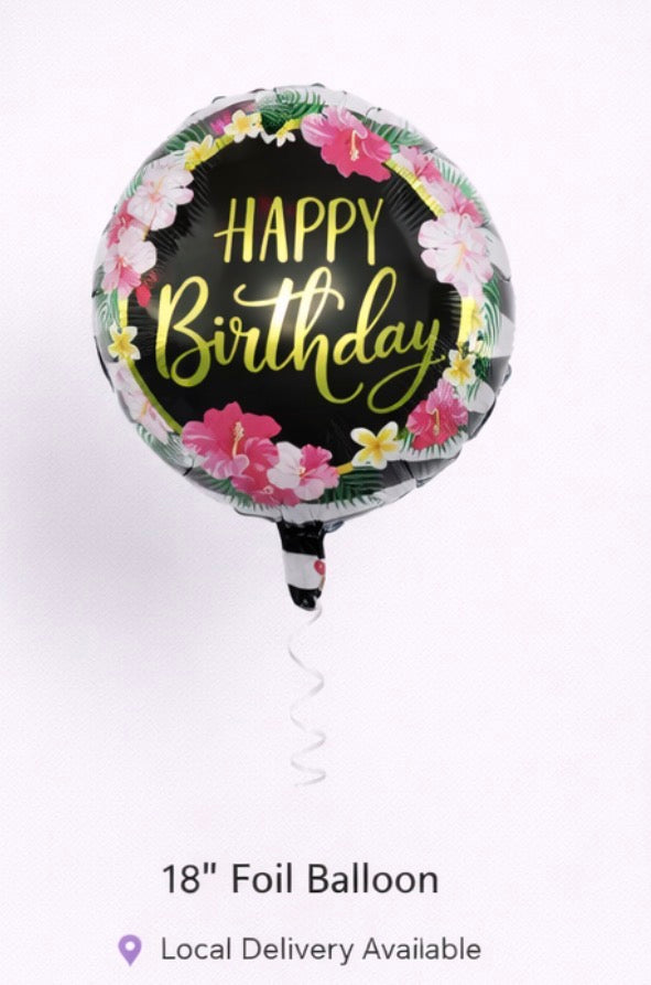 INFLATED 18” Foil Balloon – Birthday Cake- Tropical