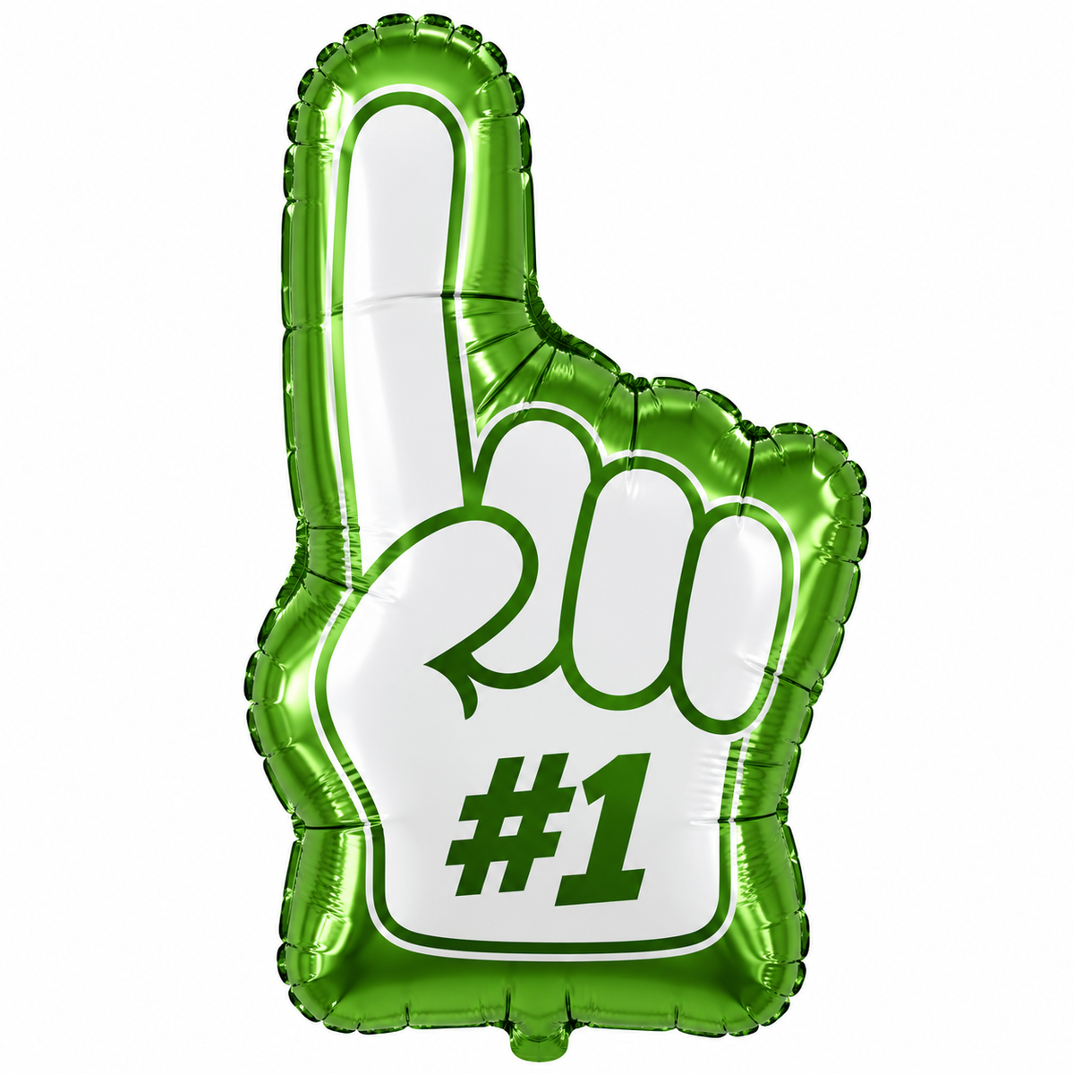 26" Number 1 Football Finger Green Balloon