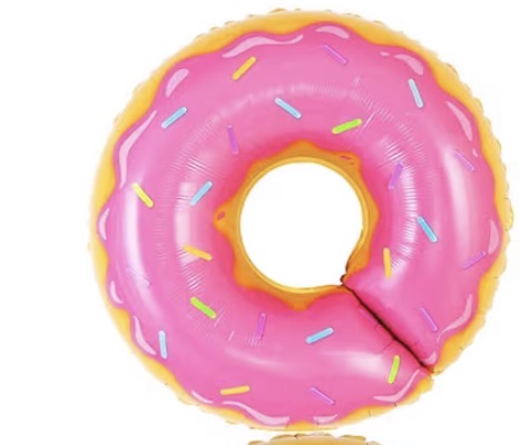 INFLATED 28” Donut shaped Foil Balloon
