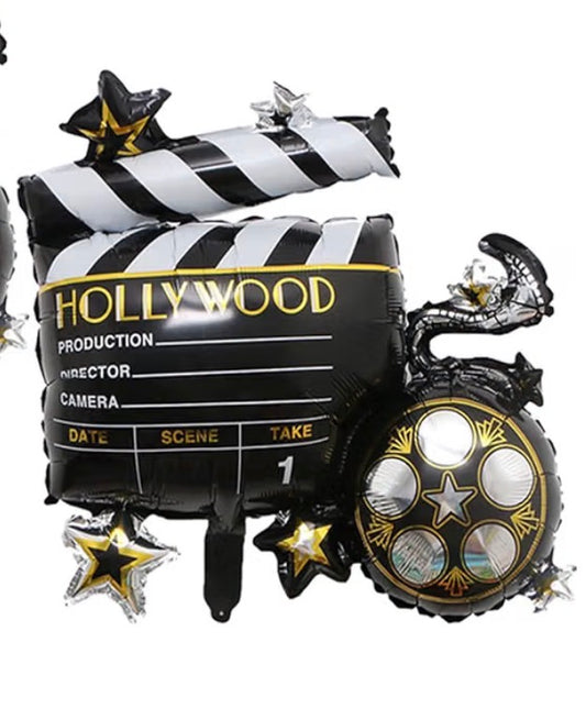 Cine Camera Mylar Foil Balloons Movie Night 31”