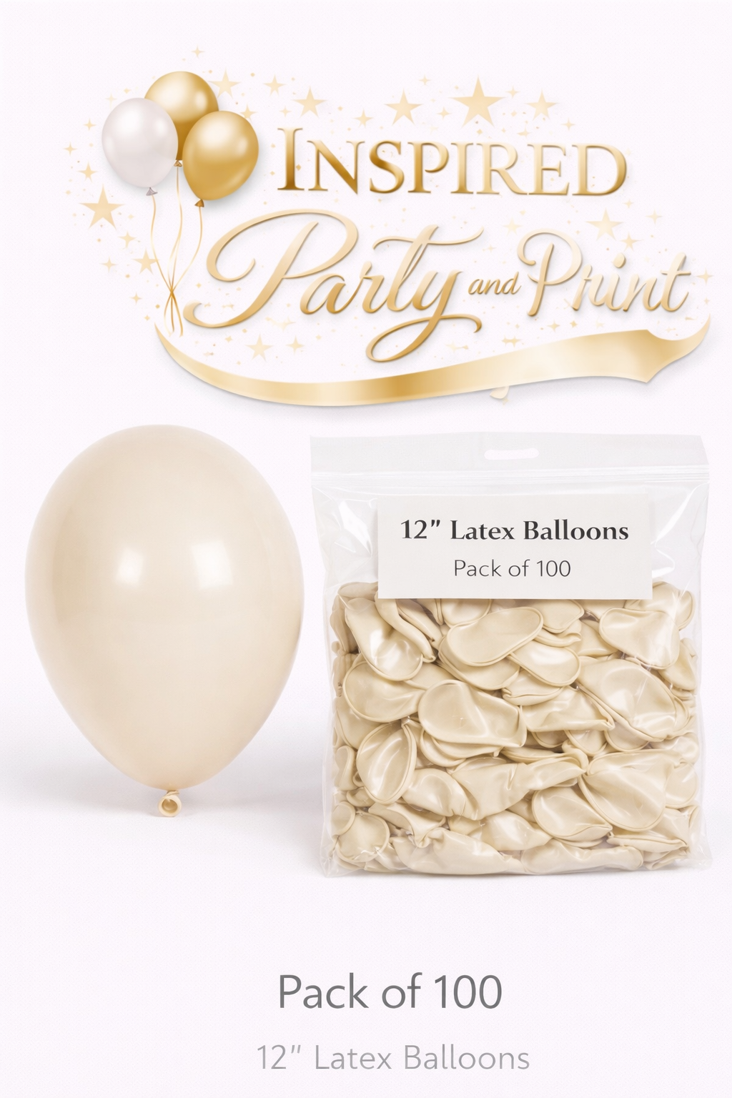 Retro White Sand |50 pack /100 pack- (12” balloon -Helium available)