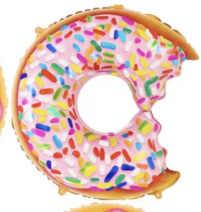 INFLATED 28” Donut shaped Foil Balloon