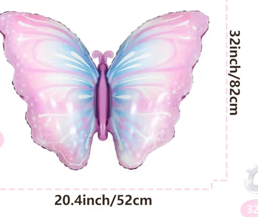 INFLATED 32inch x 20.4inches shaped Foil Balloon Butterfly