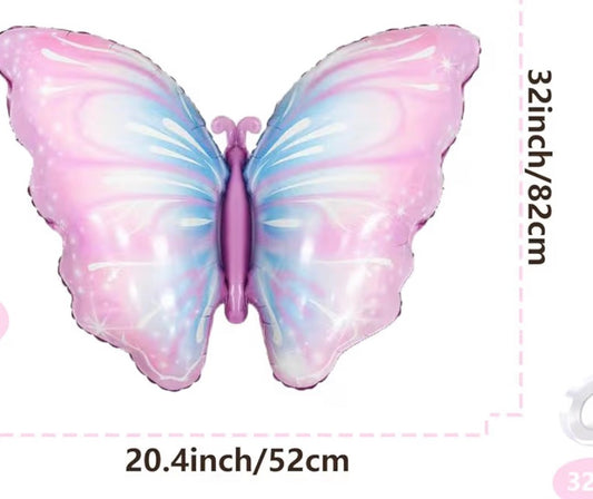 INFLATED 32inch x 20.4inches shaped Foil Balloon Butterfly