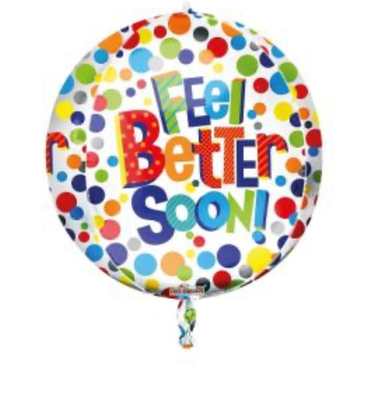 22 Inch Kaleidoscope Feel Better Dots Foil Sphere - 15 inch inflated