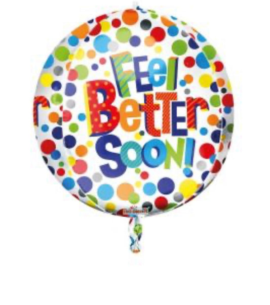 22 Inch Kaleidoscope Feel Better Dots Foil Sphere - 15 inch inflated