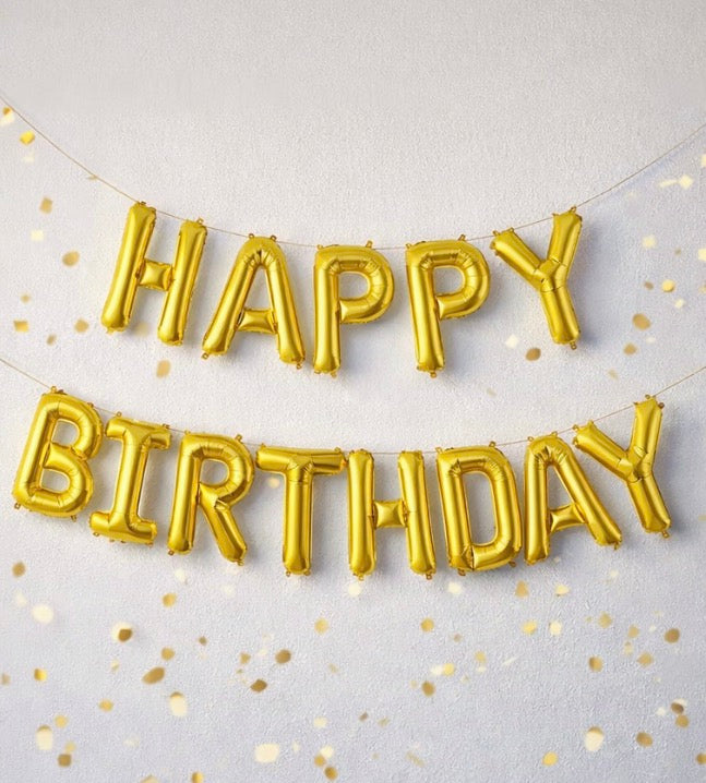 Gold Foil Balloon Letters (A–Z)