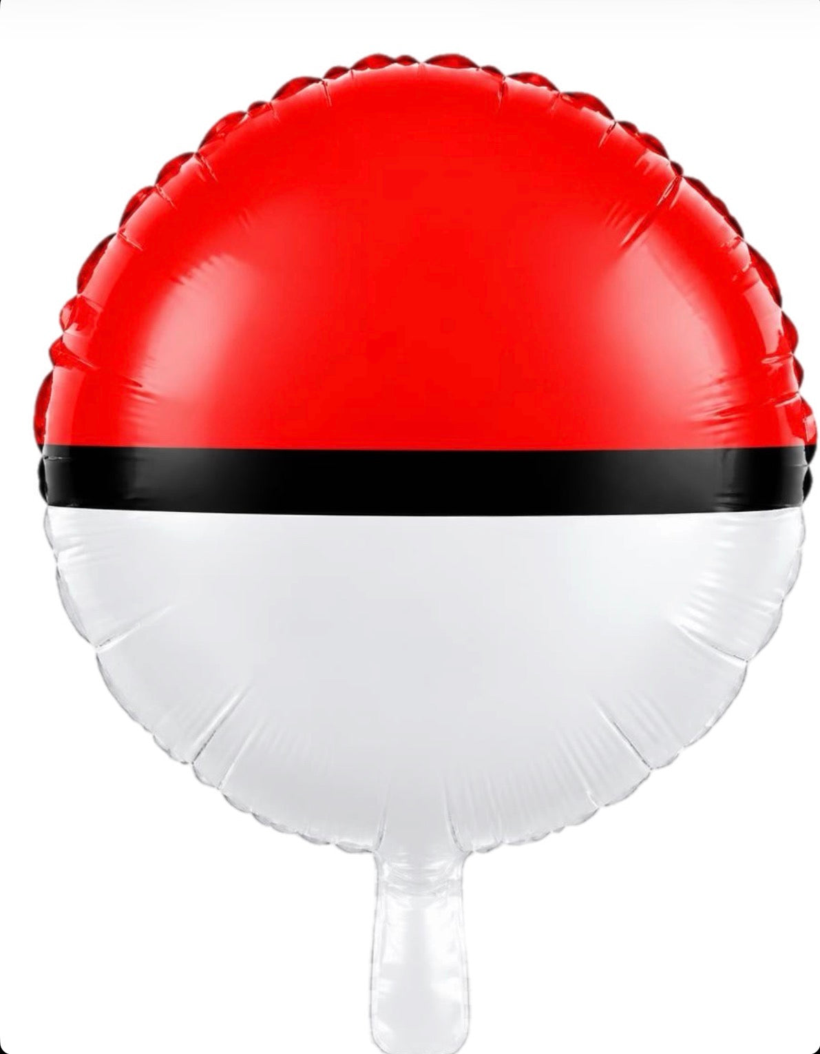 Inflated white and red  ball Foil  18” Balloon