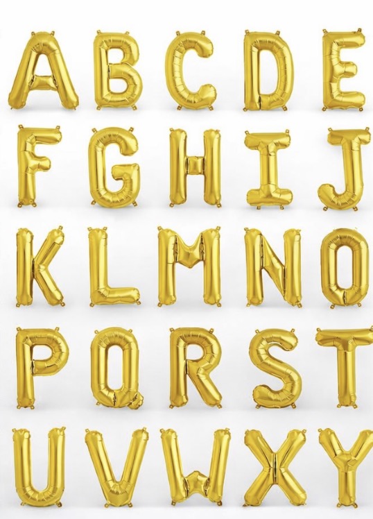 Gold Foil Balloon Letters (A–Z)
