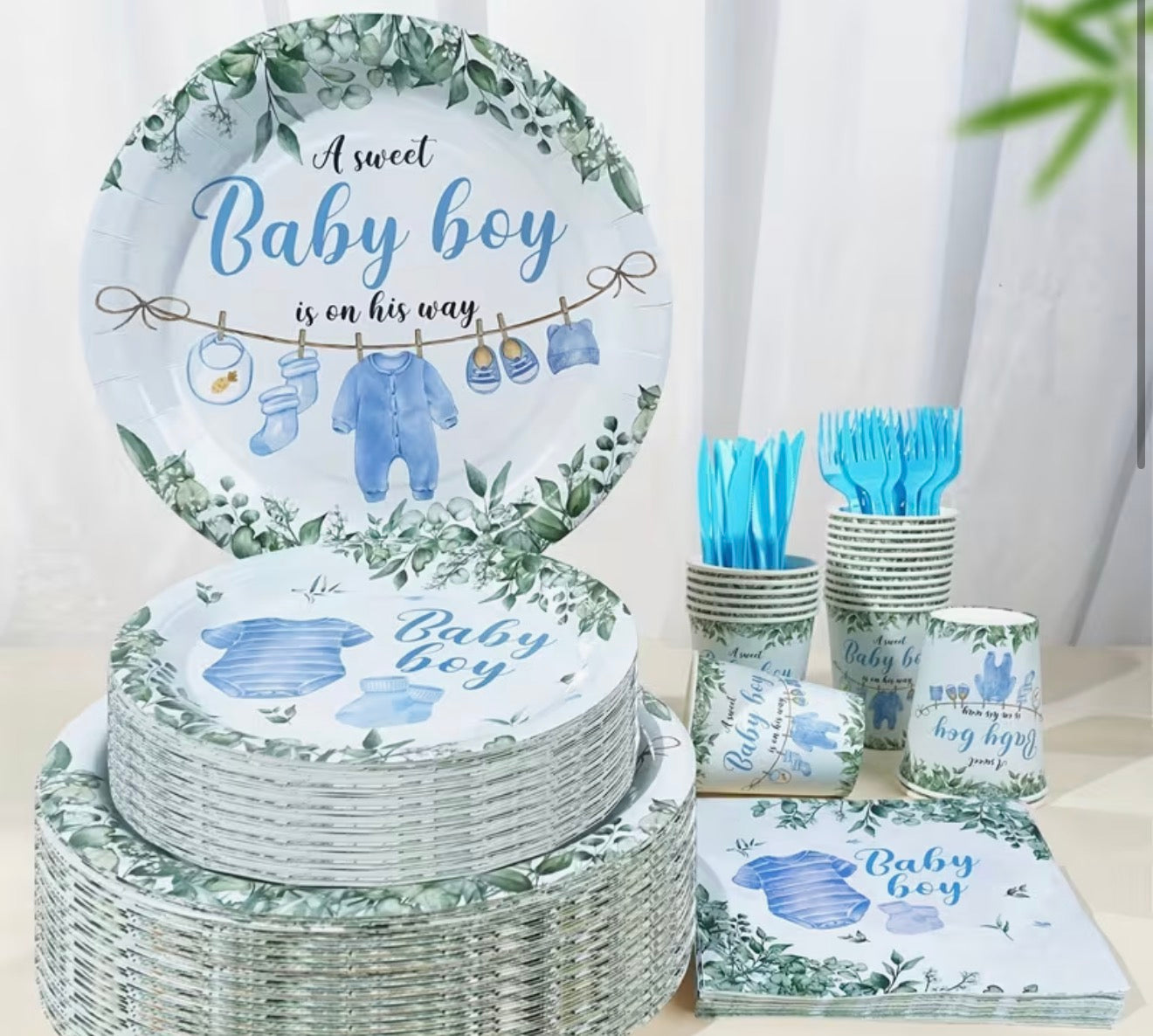 Baby Boy Tableware Collection (Sold Individually – Pack of 20
