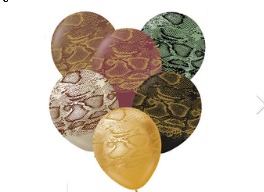 12" Kalisan Printed Snake
Assorted (6 Piece Sample
Pack) of Latex Balloons