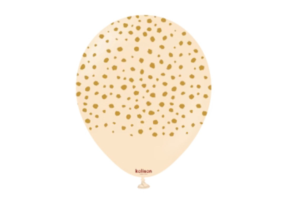 Blush Kalisan Safari Cheetah Blush with Gold Print Latex Balloons - 25 CT