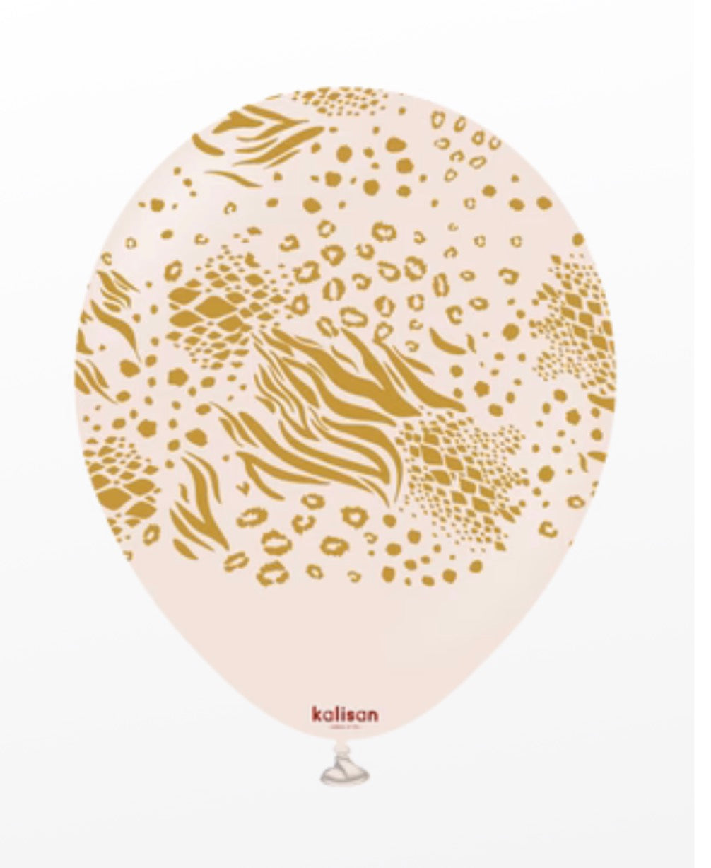 12 inch Kalisan Safari Mutant Blush Printed Latex Balloons - 25ct