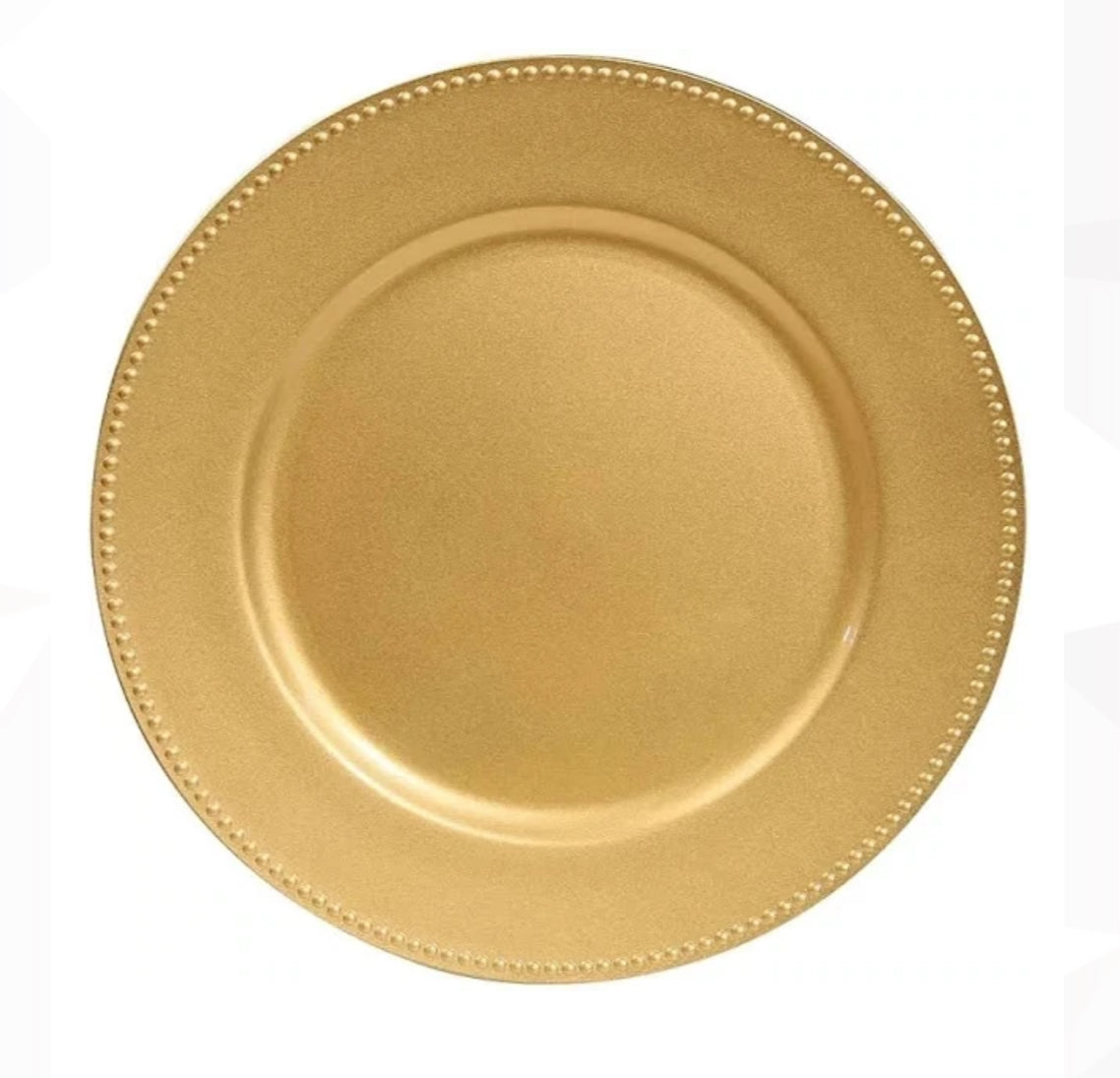DAMAGED -( New) Gold Round Acrylic Plastic Charger Plates, Dinner Party Table Decor
