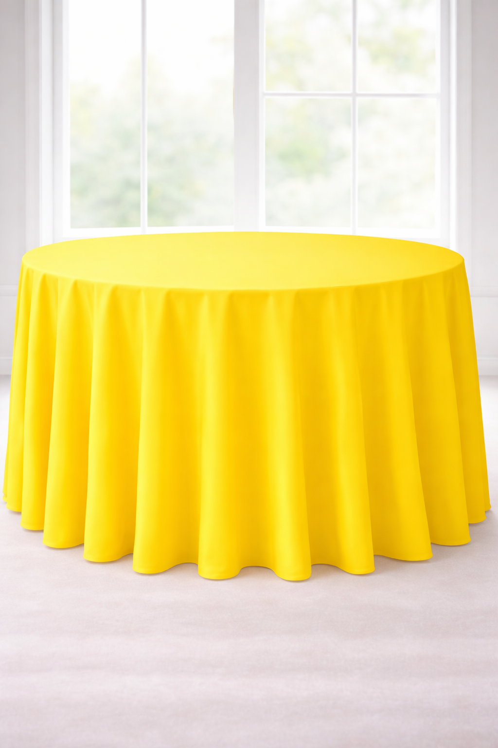 Yellow- Polyester 120" Round Tablecloth -