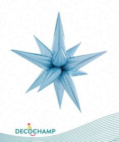 Decochamp Light Blue Starburst Foil Balloon