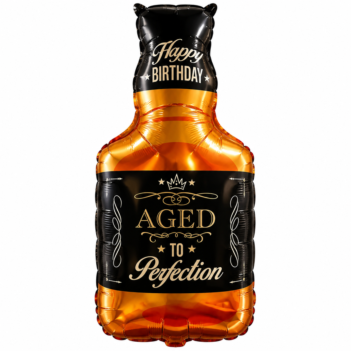 Whiskey Bottle Foil Balloon – “Aged To Perfection” Birthday 28" Tall