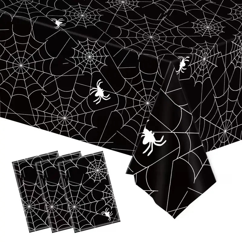 Premium Plastic Printed Spiderweb Table Covers