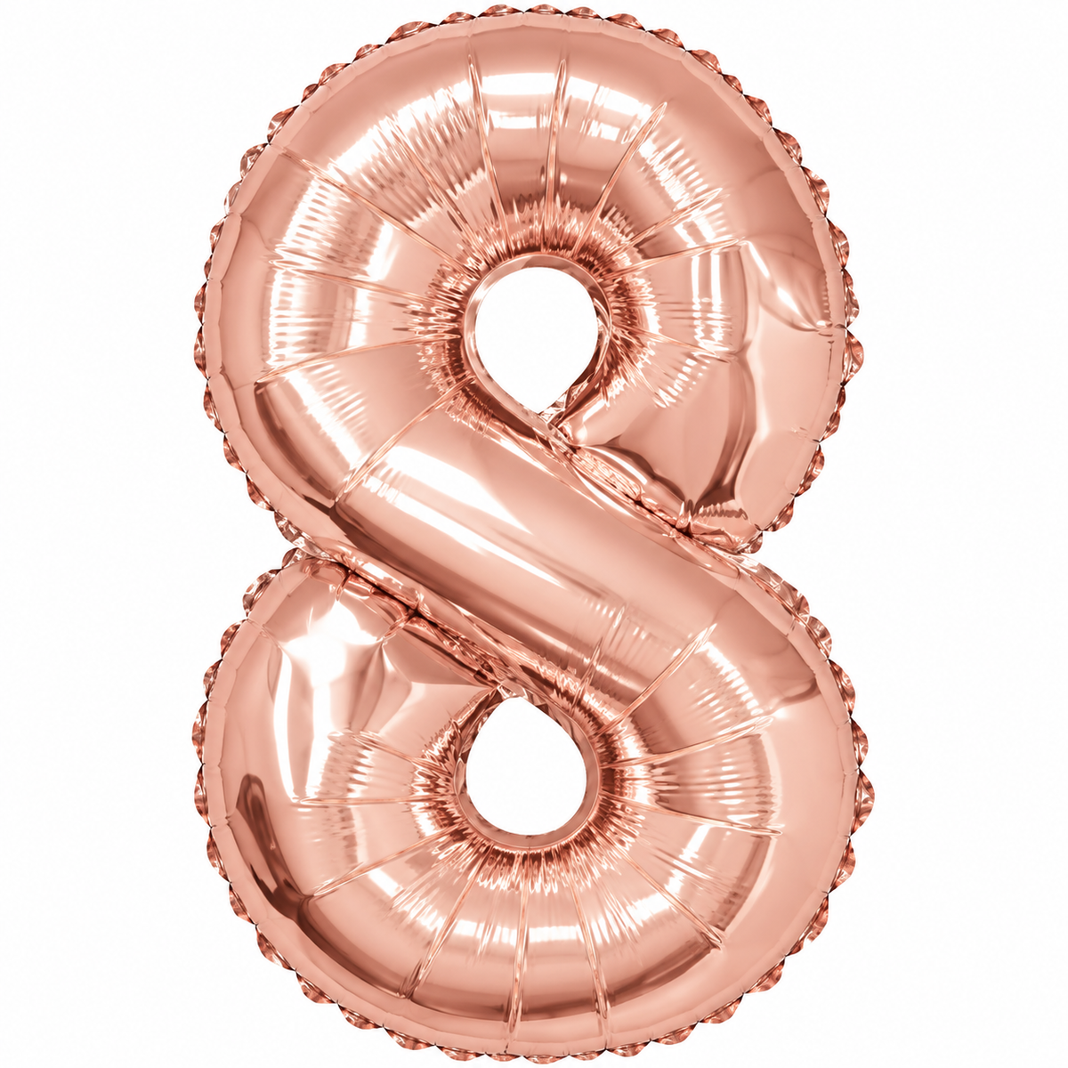 INFLATED   34” Foil Balloon - NUMBER “8”-ROSE GOLD