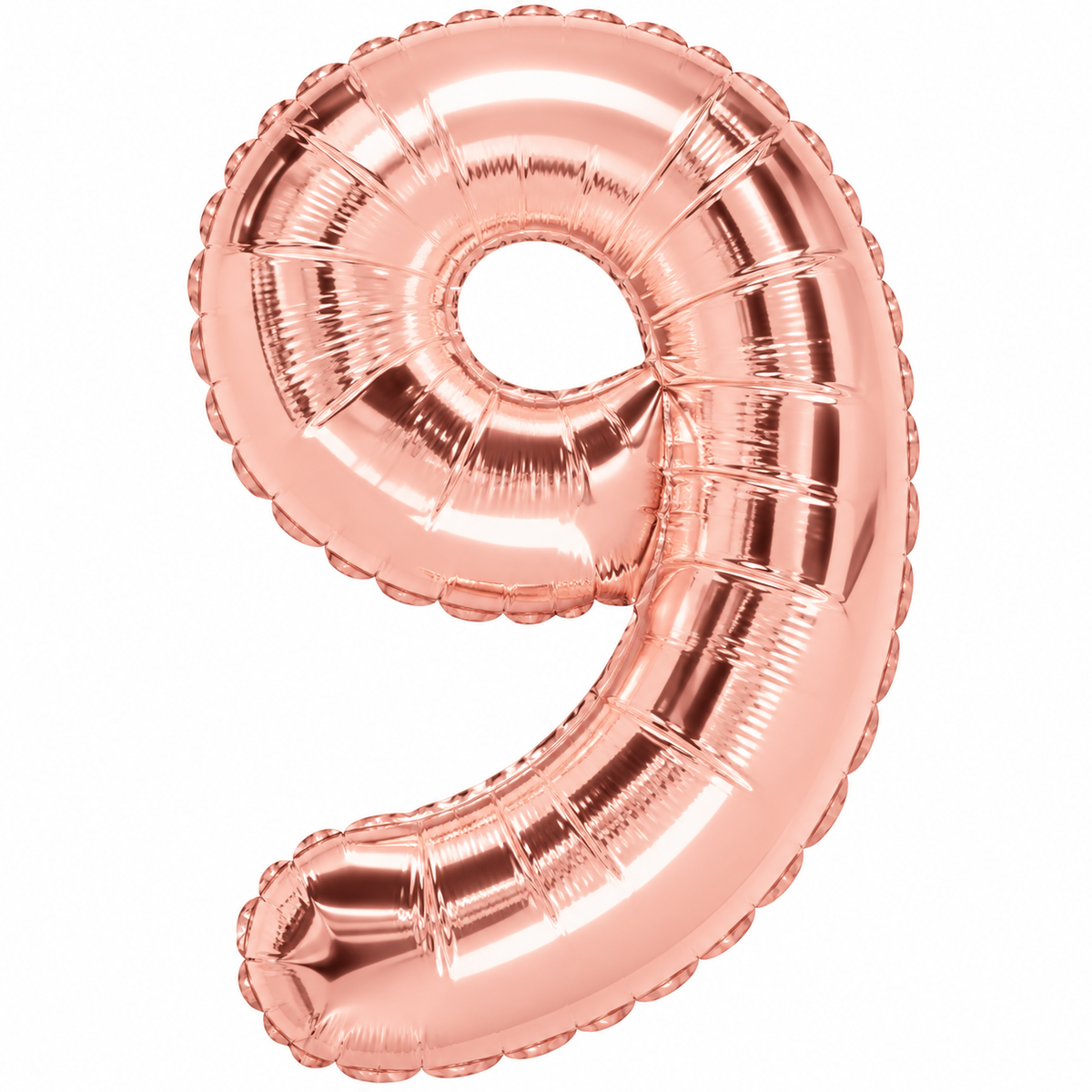 INFLATED   34” Foil Balloon - NUMBER “9”-ROSE GOLD