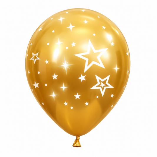 12" Mirror Stars All Around Gold
Latex Balloons (25 Per Bag) 5
Side Print