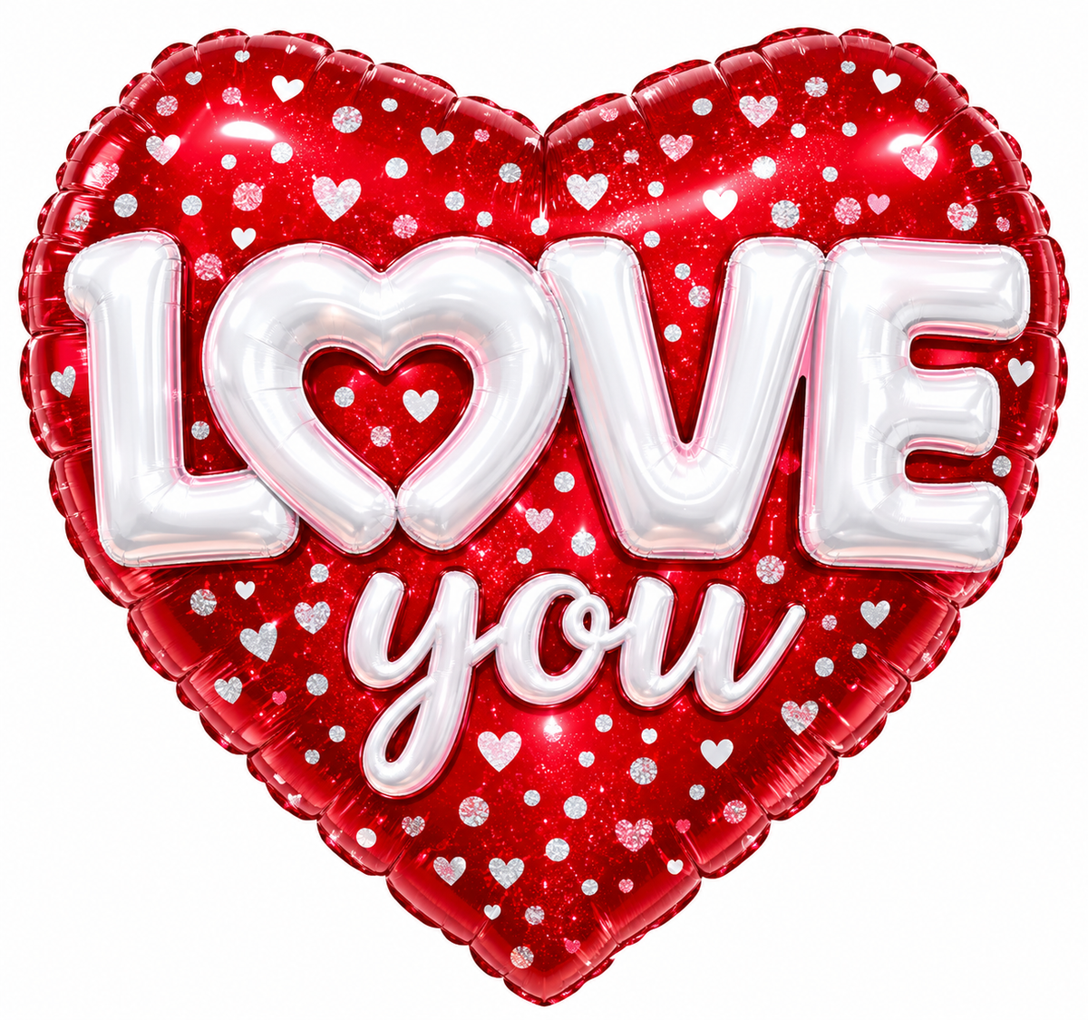 Multi-Balloon Holographic Love Hearts & Dots
