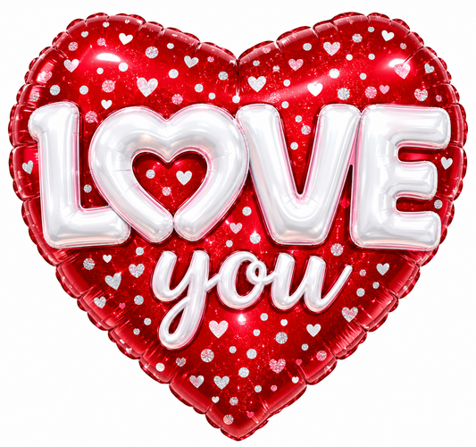 Multi-Balloon Holographic Love Hearts & Dots
