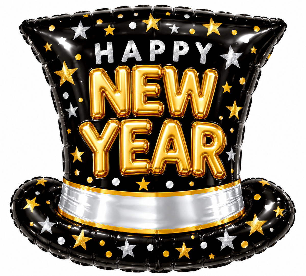 SuperShape Pop Clink Cheers Top Hat New Year Balloon