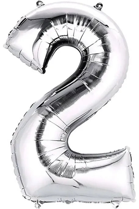 INFLATED 
34” Foil Balloon - NUMBER “ 2”