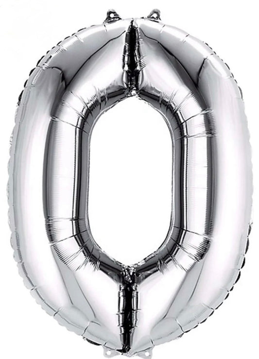 INFLATED 
34” Foil Balloon - NUMBER “ 0”