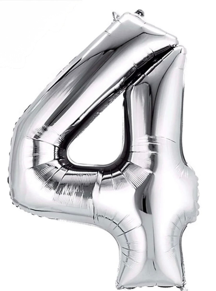INFLATED 
34”Foil Balloon - NUMBER “4”