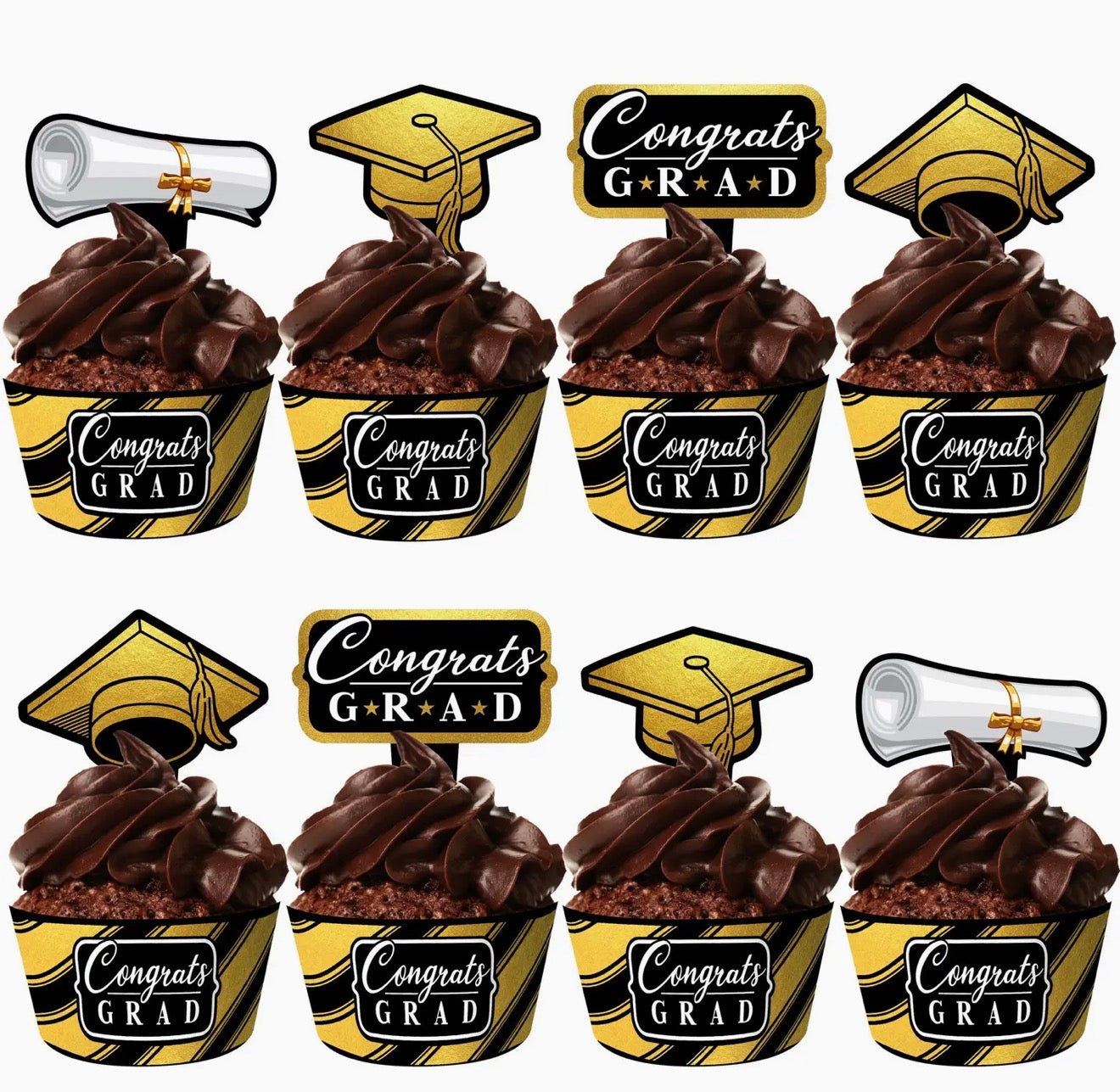 Graduation party supplies -Black /Gold