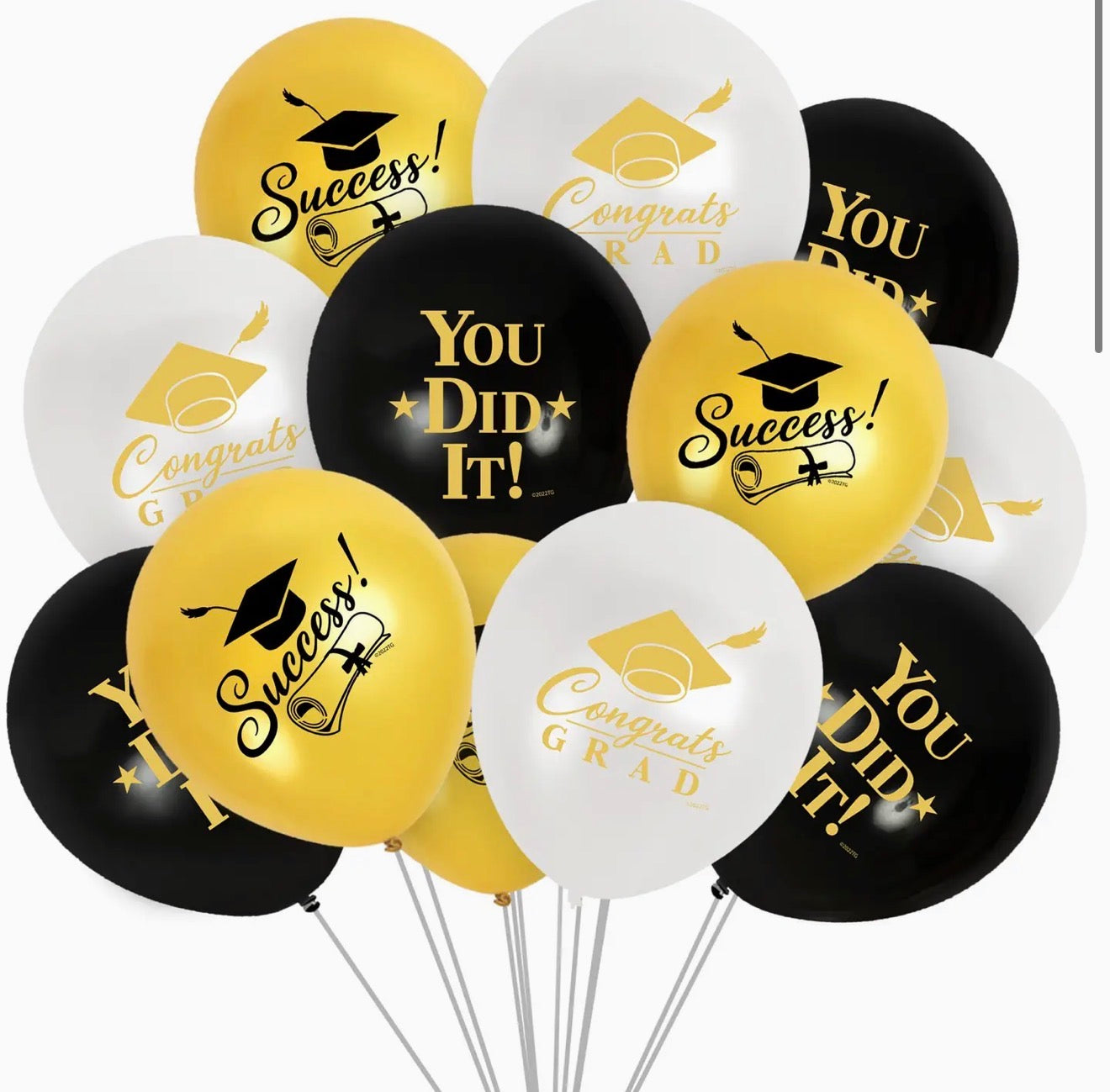 Graduation party supplies -Black /Gold