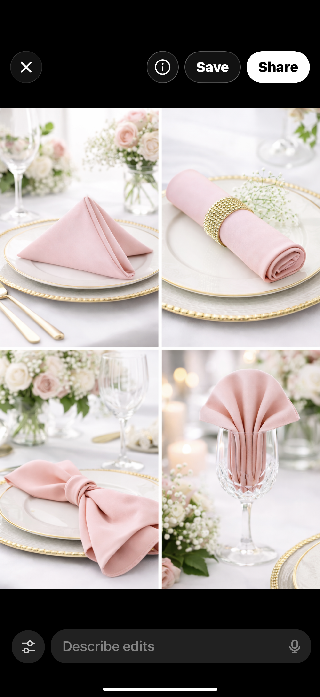 5 Napkins per pack | Light Pink Napkins