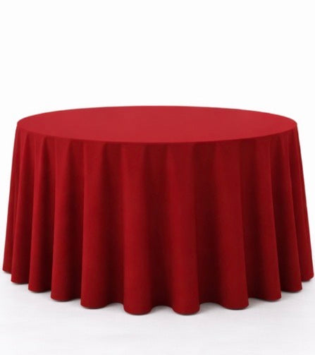 Polyester 120" Round Tablecloth -  Dark Red