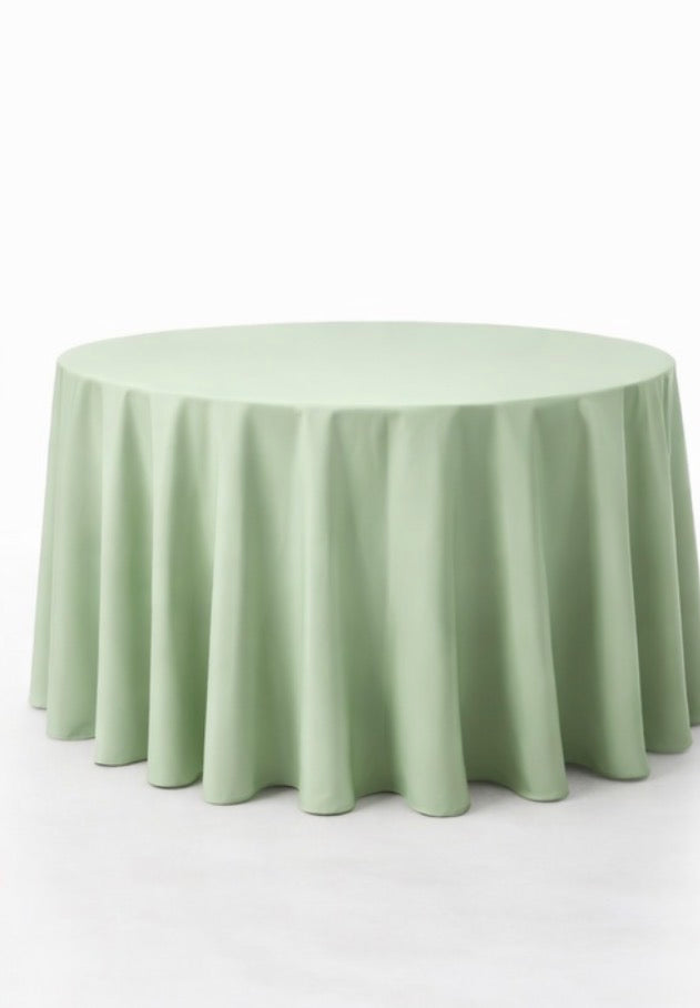 Polyester 120" Round Tablecloth - Sage