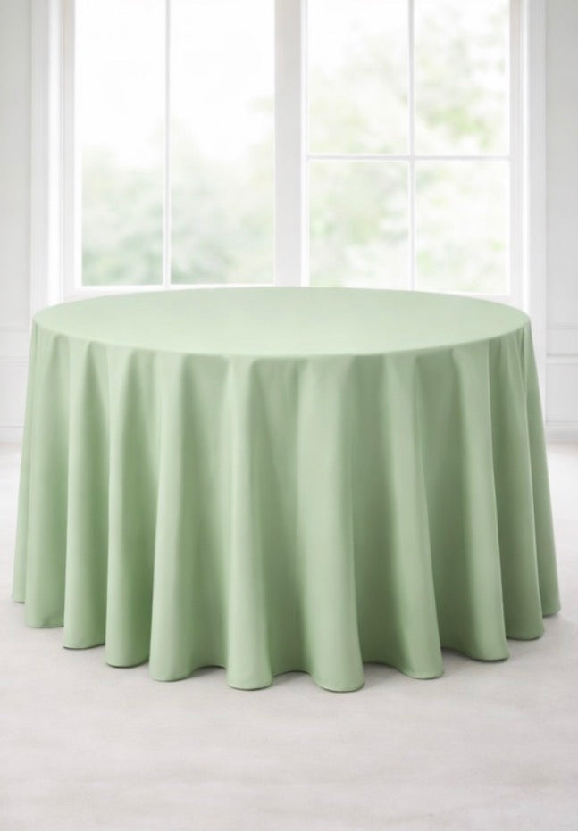 Polyester 120" Round Tablecloth - Sage