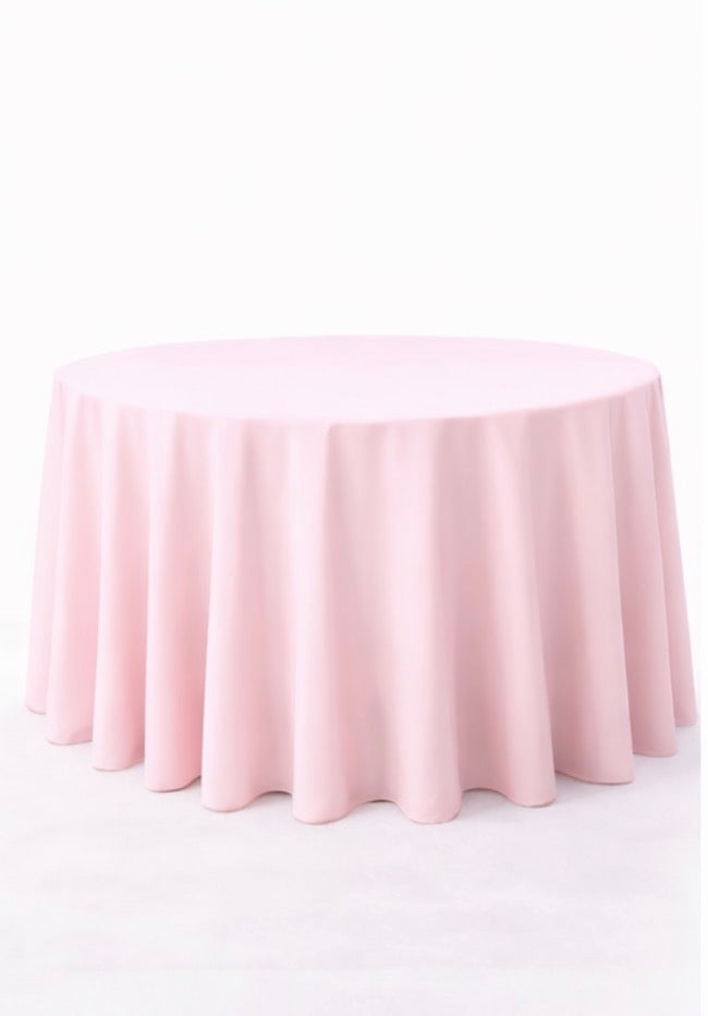 Polyester 120" Round Tablecloth - Baby Pink