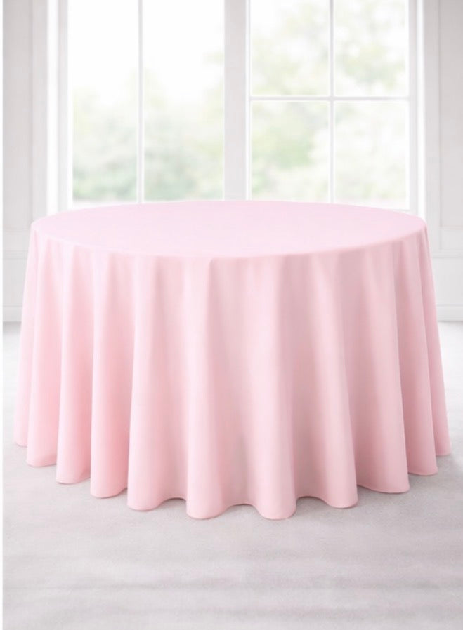 Polyester 120" Round Tablecloth - Baby Pink